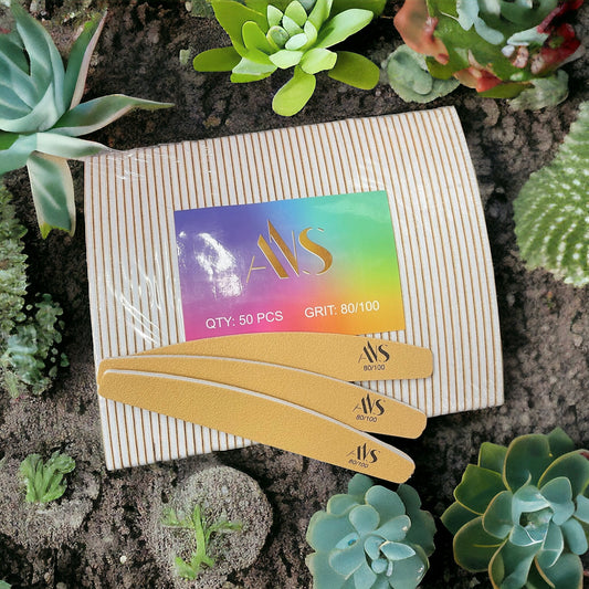 7" Gold Half Moon Nail Files